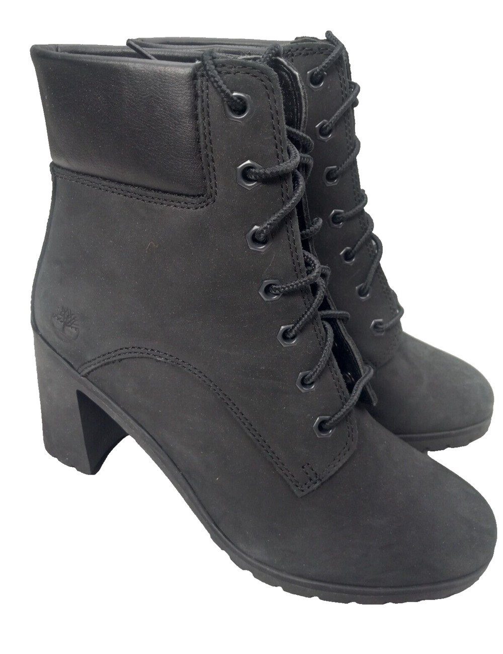 Timberland Allington 6" Lace-Up Black Nubuck Boots Shoes Womens Sz 7.5